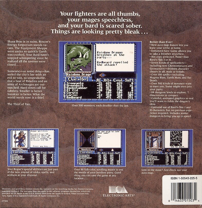 Bards Tale III Thief of Fate box art for Commodore 64